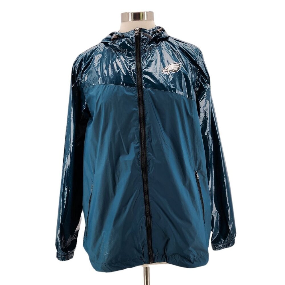 NFL Women's Teal and Navy Hooded Windbreaker Jacket
